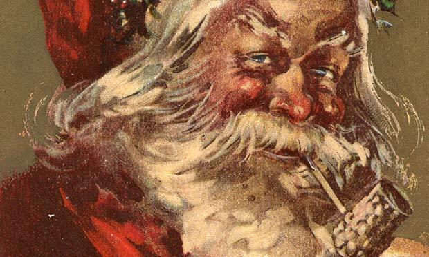 Санта Клаус с курительной трубкой